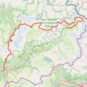 Itinéraire Traversée Vanoise La Vanoise d’Ouest en Est, distance, dénivelé, altitude, carte, profil, trace GPS