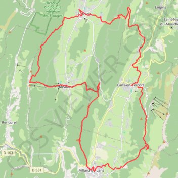 Itinéraire 3 jours en vercors - Lans - Villard - Autrans - Lans, distance, dénivelé, altitude, carte, profil, trace GPS