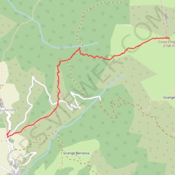Itinéraire Costa Ghiggia, distance, dénivelé, altitude, carte, profil, trace GPS