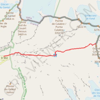 Itinéraire Col de la Galise depuis le Pont Saint-Charles, distance, dénivelé, altitude, carte, profil, trace GPS