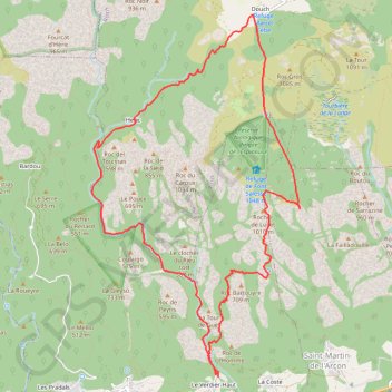 Itinéraire Caroux et Gorges d'Héric, distance, dénivelé, altitude, carte, profil, trace GPS