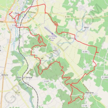 Itinéraire Pons 40 kms, distance, dénivelé, altitude, carte, profil, trace GPS