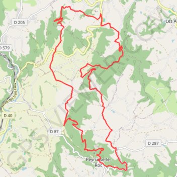 Itinéraire Boucle au départ d'Asprières, distance, dénivelé, altitude, carte, profil, trace GPS