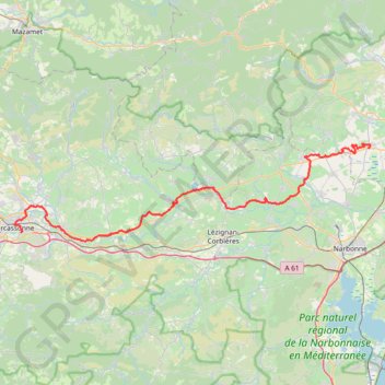 Itinéraire Canal du Midi (étape 2) - Carcassonne 🌞14°-Capestang🌥23°, distance, dénivelé, altitude, carte, profil, trace GPS