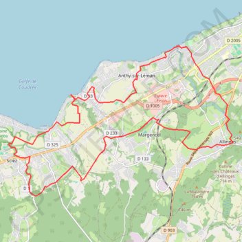 Itinéraire Littoral du Léman, distance, dénivelé, altitude, carte, profil, trace GPS