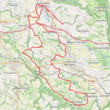 Itinéraire Belmont-Tramonet 10km - prev3, distance, dénivelé, altitude, carte, profil, trace GPS