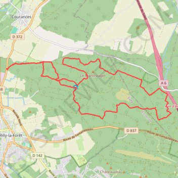 Itinéraire Milly Coquibus, distance, dénivelé, altitude, carte, profil, trace GPS