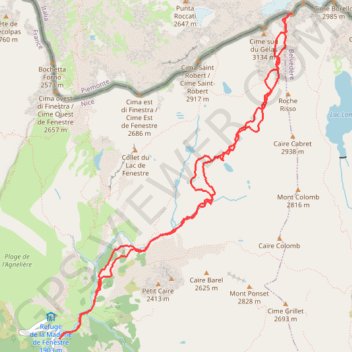 Itinéraire Balcon du Gélas, distance, dénivelé, altitude, carte, profil, trace GPS