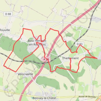 Itinéraire Theillement, distance, dénivelé, altitude, carte, profil, trace GPS