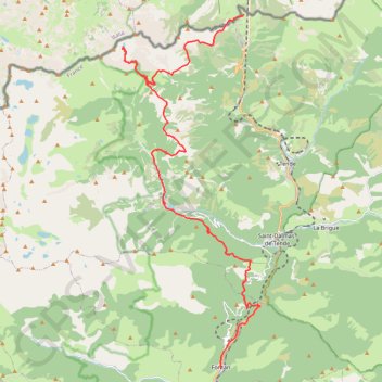 Itinéraire Col de Tende - Fontan, distance, dénivelé, altitude, carte, profil, trace GPS