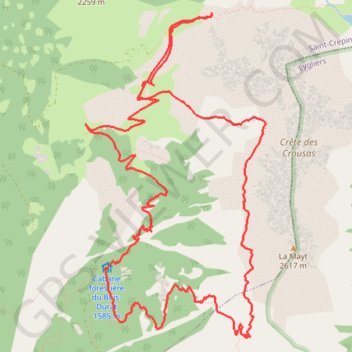 Itinéraire Col de Moussières, distance, dénivelé, altitude, carte, profil, trace GPS