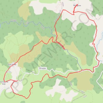Itinéraire Sorbs - Les vallées sèches, distance, dénivelé, altitude, carte, profil, trace GPS