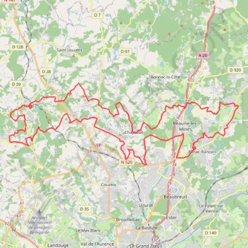 Itinéraire De Cassepierre à Nieul - Rilhac-Rancon, distance, dénivelé, altitude, carte, profil, trace GPS