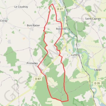Itinéraire Balade dans la foret de Thoux depuis Saint Florent, distance, dénivelé, altitude, carte, profil, trace GPS