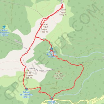 Itinéraire Pic de Cagire, distance, dénivelé, altitude, carte, profil, trace GPS