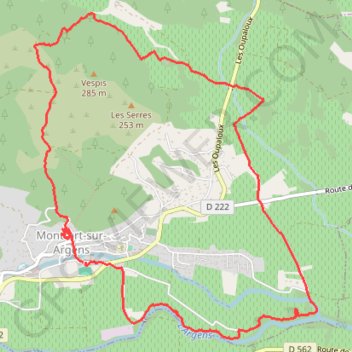 Itinéraire Montfort-l'Argens-les Robiniers, distance, dénivelé, altitude, carte, profil, trace GPS