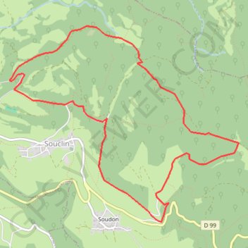Itinéraire Soudon, distance, dénivelé, altitude, carte, profil, trace GPS