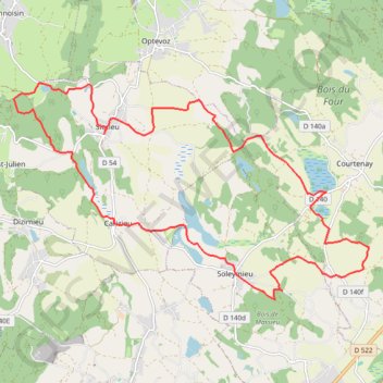 Itinéraire Siccieu (Isère) - Tour des étangs, distance, dénivelé, altitude, carte, profil, trace GPS