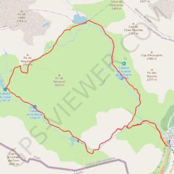 Itinéraire Tour du Nérassol et étang du Sisca, distance, dénivelé, altitude, carte, profil, trace GPS
