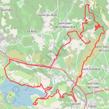 Itinéraire Salagou #4: Rocher des vierges, distance, dénivelé, altitude, carte, profil, trace GPS