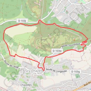 Itinéraire Scy-Chazelles, distance, dénivelé, altitude, carte, profil, trace GPS