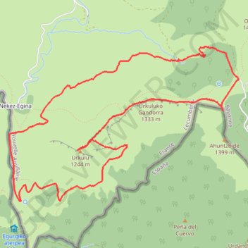 Itinéraire Crêtes d'URKULU - col d'Oraaté - Néquécharre, distance, dénivelé, altitude, carte, profil, trace GPS