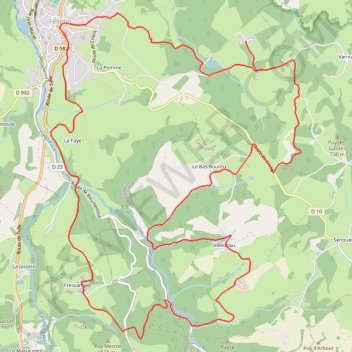 Itinéraire Vallées et châteaux - Felletin / Saint-Frion, distance, dénivelé, altitude, carte, profil, trace GPS