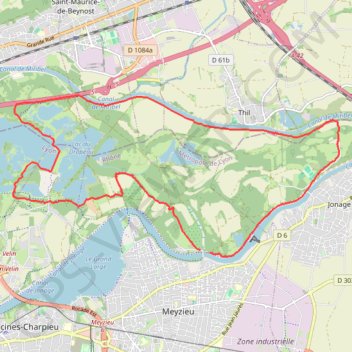 Itinéraire Tour de miribel par jonage, distance, dénivelé, altitude, carte, profil, trace GPS