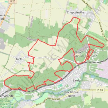 Itinéraire Cheptainville 23 Km, distance, dénivelé, altitude, carte, profil, trace GPS