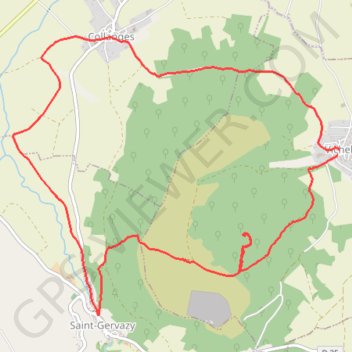 Itinéraire Saint-Gervazy, distance, dénivelé, altitude, carte, profil, trace GPS