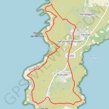 Itinéraire Cap de la Chèvre depuis le Sémaphore, distance, dénivelé, altitude, carte, profil, trace GPS