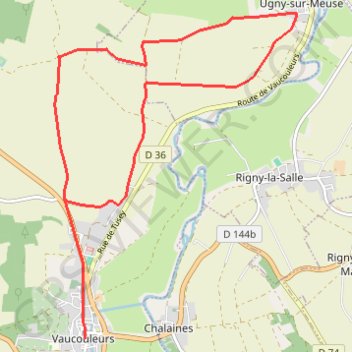 Itinéraire Au départ de Vaucouleurs - Ugny, distance, dénivelé, altitude, carte, profil, trace GPS