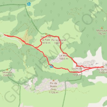 Itinéraire Pic Durban - 2021-11-11, distance, dénivelé, altitude, carte, profil, trace GPS