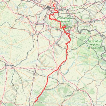 Itinéraire Paris-Roubaix 2013_Paris-Roubaix 2013, distance, dénivelé, altitude, carte, profil, trace GPS