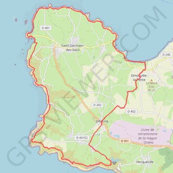 Itinéraire Le tour de la Hague - Omonville-le-Petite, distance, dénivelé, altitude, carte, profil, trace GPS