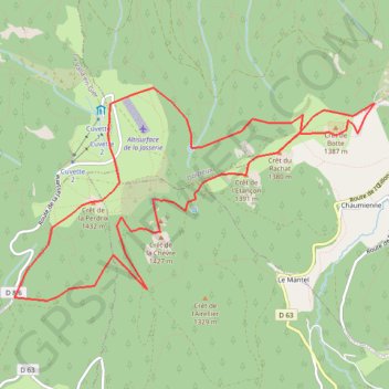 Itinéraire Crêtes du Pilat au départ du Crêt de l'Œillon, distance, dénivelé, altitude, carte, profil, trace GPS