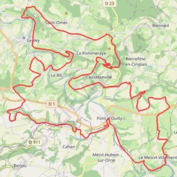 Itinéraire Raid Pont-d'Ouilly, distance, dénivelé, altitude, carte, profil, trace GPS