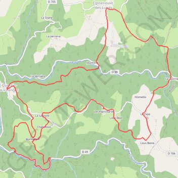 Itinéraire Saint Quentin sur Sauxillanges 63, distance, dénivelé, altitude, carte, profil, trace GPS