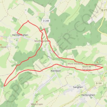 Itinéraire La Vallée Madame - Hermelinghen, distance, dénivelé, altitude, carte, profil, trace GPS
