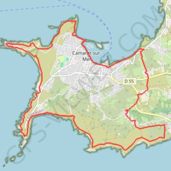 Itinéraire Crozon, le tour de Camaret, distance, dénivelé, altitude, carte, profil, trace GPS