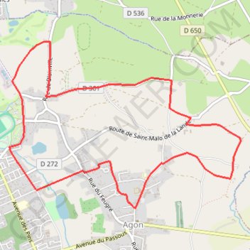 Itinéraire agon la campagne 7.8km, distance, dénivelé, altitude, carte, profil, trace GPS