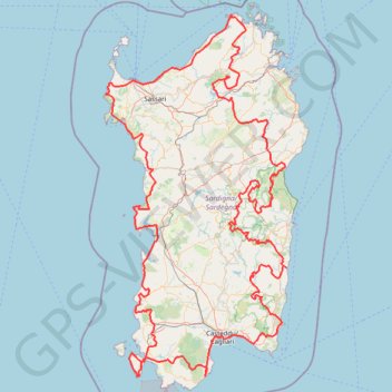 Itinéraire Sardaigne, distance, dénivelé, altitude, carte, profil, trace GPS