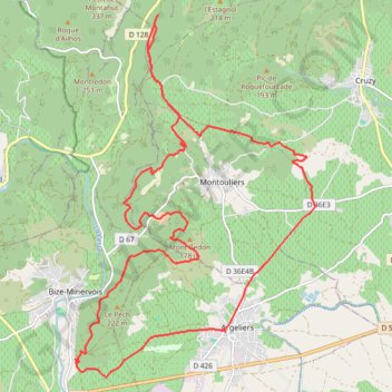 Itinéraire Le Pech d'argeliers, distance, dénivelé, altitude, carte, profil, trace GPS