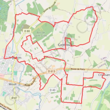 Itinéraire Randonnée Argences, distance, dénivelé, altitude, carte, profil, trace GPS