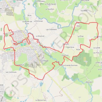 Itinéraire Saint-Erbon, distance, dénivelé, altitude, carte, profil, trace GPS