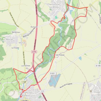 Itinéraire Le Béal à Lempdes, distance, dénivelé, altitude, carte, profil, trace GPS