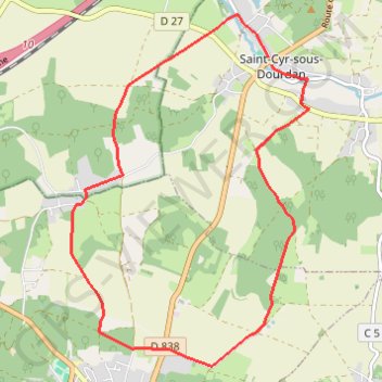 Itinéraire Saint Cyr sous Dourdan boucle sud, distance, dénivelé, altitude, carte, profil, trace GPS