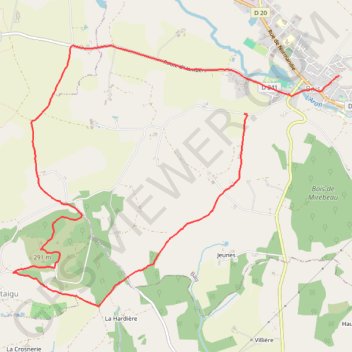 Itinéraire Les guignes du Montaigu, distance, dénivelé, altitude, carte, profil, trace GPS