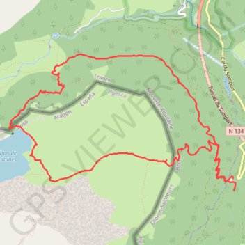 Itinéraire Circuit Lac Estaens, distance, dénivelé, altitude, carte, profil, trace GPS