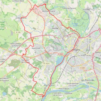 Itinéraire Montreuil-Juigné par Bouchemaine, distance, dénivelé, altitude, carte, profil, trace GPS